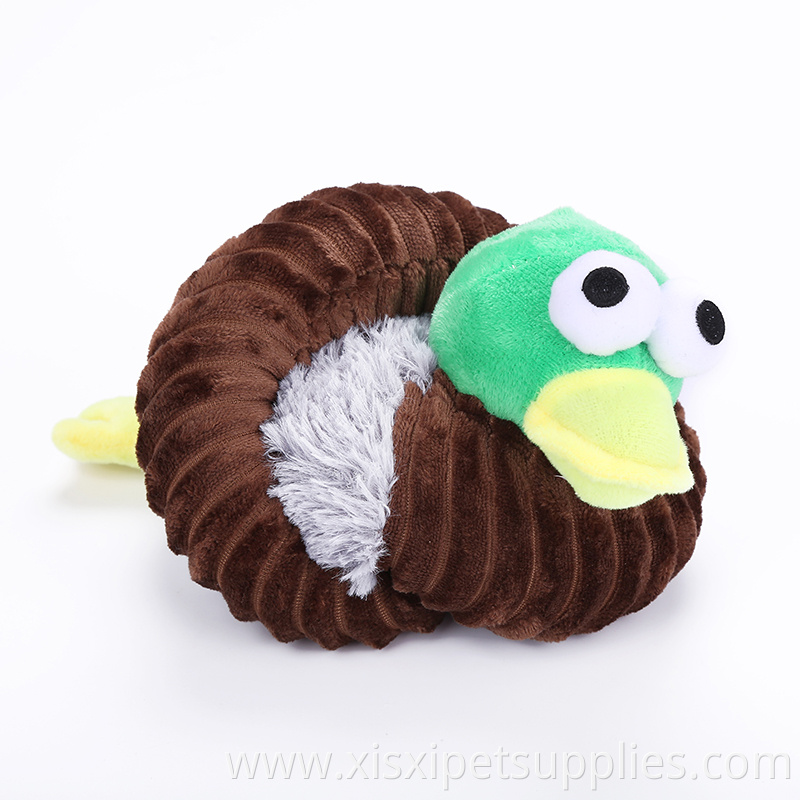 Bite resistant long shape squeaky dog plush toy chew for pet bottom tennis ball inside